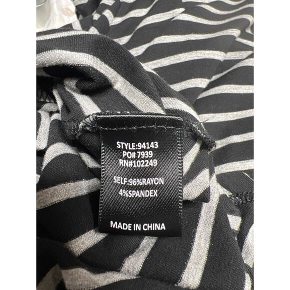 NWT Skies Are Blue Marian Knit Swing Dress Black Gray Striped Stretch Size Large - Picture 5 of 6